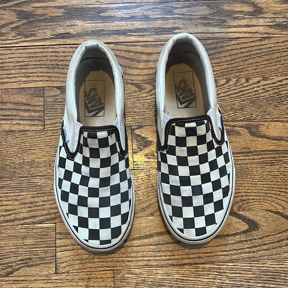 Black and white checkered Vans
